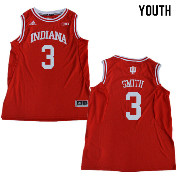 Youth #3 Justin Smith Indiana Hoosiers College Basketball Jerseys Sale-Red